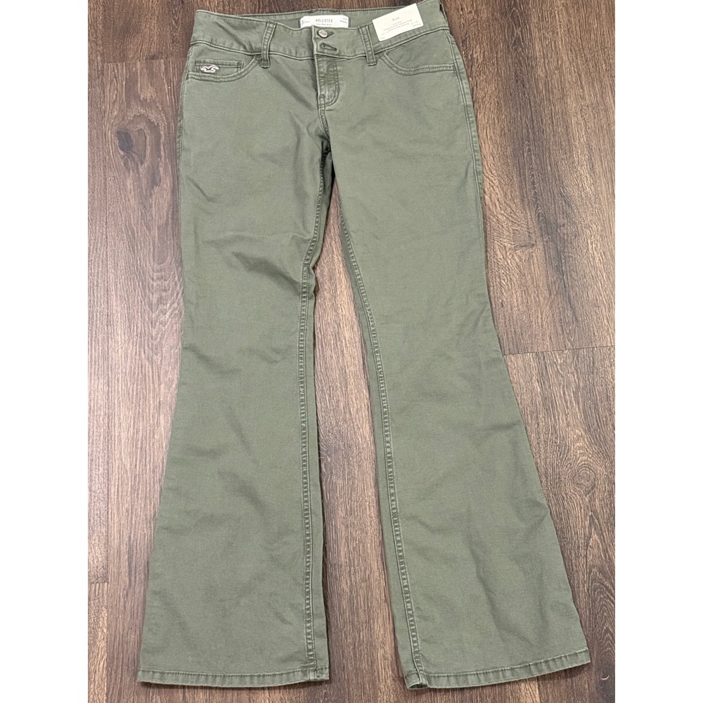 Hollister Low-Rise Bootcut Pants Womens 4R W27 Olive NWT